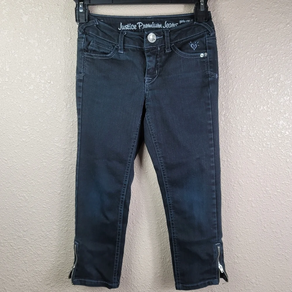 Justice girls pants skinny jean black Sz 8R